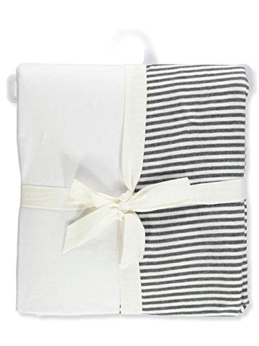 Touched by Nature Baby Organic Cotton Crib Sheet, White Heather Charcoal, One Size
