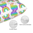 thumbnail image 3 of Fuzoiu Rainbow Llama Print Pillow Case with Hidden Zipper,Pillow Covers,Soft and Comfortable Pillowcase-14"x20", 3 of 6