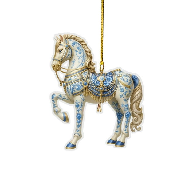 Horse Christmas Ornaments 2D Acrylic Horse Ornament for Christmas Tree for Women Girls Horse Lovers Equestrian Gifts and Xmas Tree Home Decor