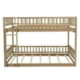 thumbnail image 6 of Euroco Wood Queen over Queen Bunk Bed with Ladder and Guardrails, Walnut, 6 of 12