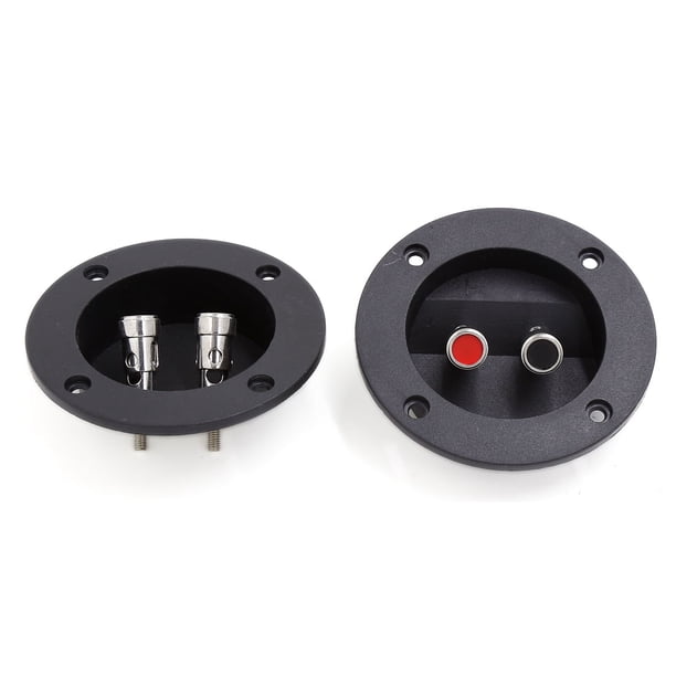 2 Pcs 3.5" Diámetro Altavoz de Audio Redondo Taza 2 Terminales Placa de Conexión Negra