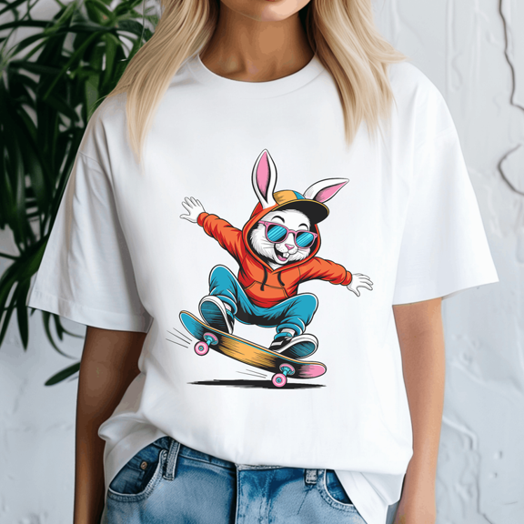 Happy Easter Bruh Skateboarding Bunny Easter Toddler Shirt, He is Rizzin,Easter Day Shirt, Happy Easter Day, Bunny Cute Tee,Jesus Easter TShirt
