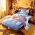 thumbnail image 2 of meiyoeat Dreamy Cloud Kitten Twin Sheets,Orange Cat Print Bedding For Girl,3-Piece,1 Fitted Sheet and 1 Pillowcase, 2 of 6