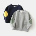 thumbnail image 2 of LYMAYTER Kids Boys Crewneck Sweatshirt Toddler Long Sleeves Casual Sweatsuit Baby Solid Color Pullover Sweater for 2-8 Years, 2 of 8