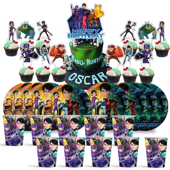 Trollhunters Birthday Cups Party Supplies Plates Decorations Cake Topper Decor