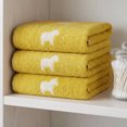 thumbnail image 7 of Unique Bargains 2Pcs Pure Cotton Cute Animal Soft Quick Dry Towels Yellow 28" x 13", 7 of 7