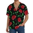 thumbnail image 3 of Xecao offers the Cherry for Men's Casual Short-sleeved Shirt, a button-up collared shirt with a pocket, perfect for beach vacations and yacht travel in the 3X-Large size., 3 of 7