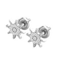 thumbnail image 4 of Dazzlingrock Collection Round White Diamond Starburst Cluster Screwback Stud Earrings for Women (0.10 ct, Color I-J, Clarity I1-I2) in 18K White Gold, 4 of 5