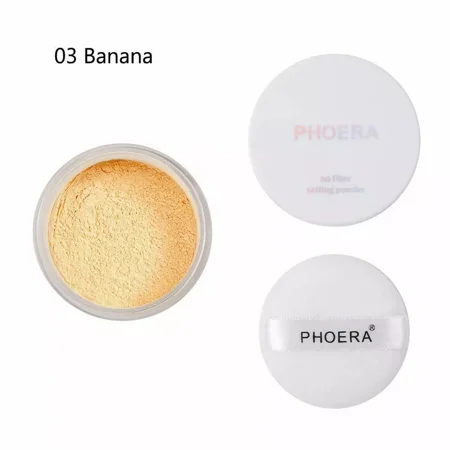 Phoera Translucent Loose Setting Face Powder Makeup Foundation Smooth No Filter #3 - Banana