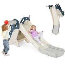 Infans 4-in-1 Toddler Slide Playground w/ Basketball Hoop Ball Ring Toss Climbing