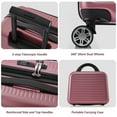thumbnail image 4 of 2 Pcs Luggage Sets, 20 Inch Front Open Luggage with Wheels, Front Pocket and USB Port, Hard Shell Suitcase, Carry-on Luggage for Travel Woman Men, 4 of 9