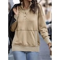 thumbnail image 3 of Sudadera SHEWIN para mujer, moda de otoño 2024, de gran tamaño, color caqui, 3 of 6
