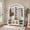 White, variant on Farmhouse Hall Tree with APP Controlled LED Lights, Mudroom Bench with Shoe Cubbies and Cabinet, Entryway Coat Rack with 6 Hooks for Living Room, Hallway