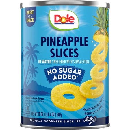 Dole No Sugar Added^ Pineapple Slices in Water^^  20 oz Can