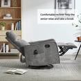 thumbnail image 6 of Leumius Manual Swivel Rocker Recliner Chair for Adults,Overstuffed Reclining Glider Chair with Vibration Massage & Heat,Upholstered Recliners with Side Pockets for Living Room,Dark Gray Chenille, 6 of 10