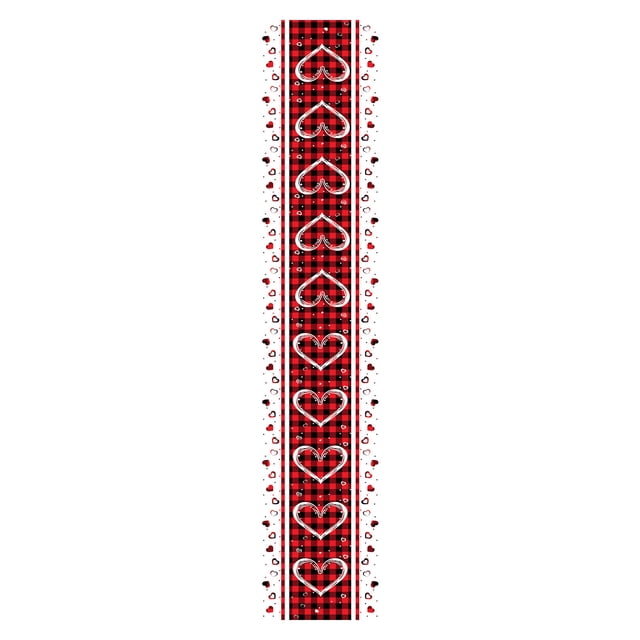 Pink Table Runner and Holiday Table Runners 33X180Cm Heart Rose Design Non-Slip Washable Dining Decor