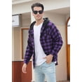 thumbnail image 2 of Chaqueta tipo camisa de franela con capucha para hombre Cromoncent Purple Black, 2 of 7