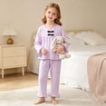 thumbnail image 2 of SJLDQY Girls Cute Pajamas Ruffled Long Sleeve with Pants Pj Sets Casual Sleepwear Comfy Loungewear, 2 of 5
