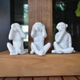 thumbnail image 6 of Adam & Friends Home Decor See No Evil, Hear No Evil, Speak No Evil Sculpture | 3-Piece | White, 6 of 7