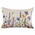 thumbnail image 2 of Spring Floral King Size Pillow Cover, Pillowcase Protectors with Zipper, Breathable Decorative Throw Pillow Case Cover, Purple Flowers Summer Botanical Rustic Pillow Shams for Couch Sofa 20x36Inch, 2 of 8