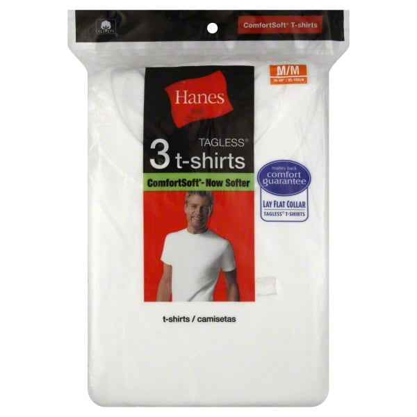 Hanes - Hanes Men's Comfortsoft Cotton Tagless T-Shirts, 3 Pack ...