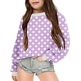 thumbnail image 2 of AWZXDE Toddler Girl Clothes Polka Dot Print Crewneck Sweatshirt Toddlers Girl Outfits Long Sleeve Casual Pullover Tops Purple - 2-3 Years, 2 of 4