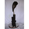 thumbnail image 6 of Nifao Crane Head Down Standing on A Tree Stump Bronze Statue – Garden Outdoor Decor Sculpture, 23"L x 16"W x 55"H, 6 of 11