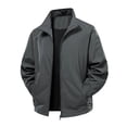 thumbnail image 3 of Mens Waterproof Jacket Lightweight Zip Up Hoodless Outwear Jacket Spring Fall Fashion Casual Daily Pocket Coat Business Commute Windbreaker with Pockets, 3 of 5