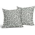 thumbnail image 2 of Cream White Black Daisy Floral Pillow Covers 16X16 Inch Vintage Flowers Decorative Pillow Cases Set of 2 Block Print Cotton Linen Throw Pillows Farmhouse Decor For Sofa Couch Porch Cushion Outdoor, 2 of 6