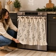 thumbnail image 3 of Farmhouse Oven Curtain with Ties & Ruffle Trim Black Botanical Pattern Cozy Stove Skirt for Cabinet Seasonal & Everyday Kitchen Decor, 3 of 4