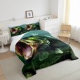 thumbnail image 3 of Big Bass Fish Twin Comforter Set Sea Ocean Animal Bedding Set, Pike Fish Print Bedding Comforter Sets Hunting and Fishing Duvet Set, Rustic Lake River House Farmhouse Quilted Comforter Lightweight, 3 of 5