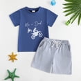 thumbnail image 2 of CAICJ98 Summer Clothes for Toddler Baby Boys 3 6 12 18 24 Months 2T 3T 4T 5T Boys Outfits Retro Animal Nature Graphic Shirts T-Shirt + Shorts Set (Blue,4-5 Years), 2 of 4