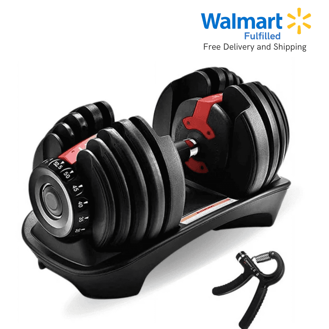 IMFit 5 52.5 lb Dumbbell Quantity 1 with Free Hand Grip Strengthener Space Saving Workout Equipment 15 Adjustable Weight Settings Home gym fitness equipment Walmart