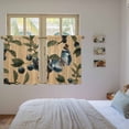 thumbnail image 3 of Blueberry Spring Leaves Kitchen Curtains 45 Inch Length, Brown Botanical Branches Tiers Curtains for Bathroom Bedroom Cafe, Light Filtering Small Window Treatment Short Drapes 2 Panels 42"Wx45"L, 3 of 8