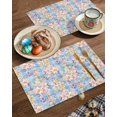 thumbnail image 2 of Easter Placemats Set of 4, Bunny Easter Eggs Placemat for Dining Table Decorations, Spring Flowers Place Mats, Spring Table Mats for Kitchen Dinner Seasonal Holiday Party Decor, 2 of 6