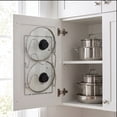 thumbnail image 5 of Tuvgenk 3 Tier Pot Lid Organizer Rack Wall Mount Cabinet Door Storage Holder for Pan Covers Kitchen Countertop Silver, 5 of 6