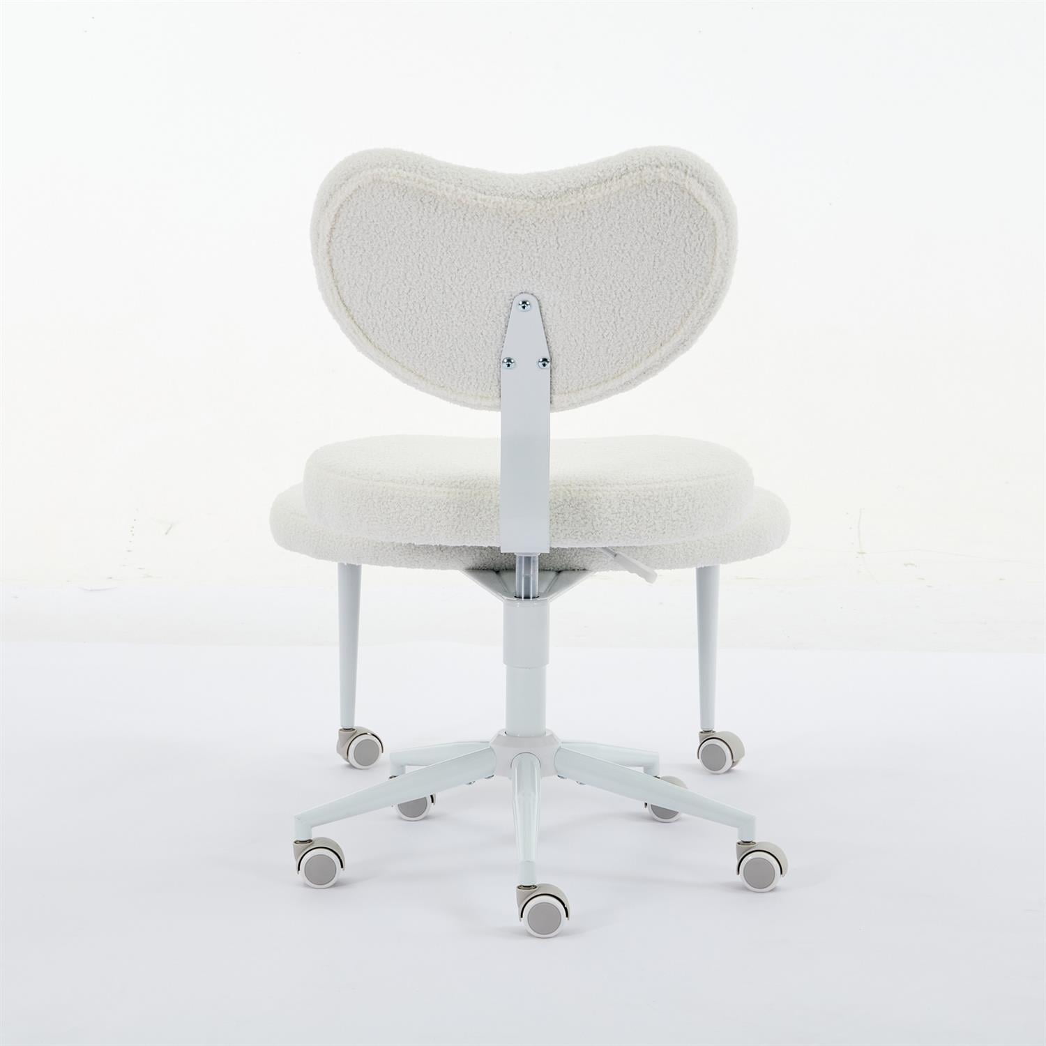 Demi Bonn 36" Desk Chair with Lumbar Support and Adjustable Stool, Meditation Chair for Home, Office, White