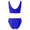 thumbnail image 5 of MIXUE Swim Suits for Women Summer Solid Color Strappy Square Collar Elastic Bra And Panty Set Sports Two Piece Tankini Holiday Wear,Blue,XXL, 5 of 6