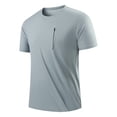 thumbnail image 2 of HBYJLZYG Men's Quick Dry Polyester Crew Neck Tee with Zipper Pocket, Breathable, Solid Color, L-5XL for Outdoor, Work & Daily Wear, 2 of 9