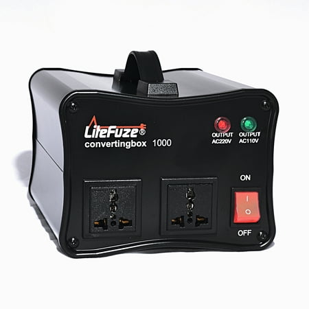 LiteFuze convertingbox 1000-Black 1000 Watt Auto Voltage Converter Transformer - Light Weight - Step (Best Ad Converter Under 1000)
