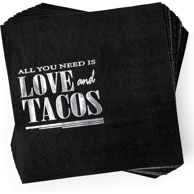 HornPro Black Disposable Napkin, 1 count, Cocktail, Paper