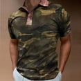 thumbnail image 2 of Bibifish Mens Polo Shirts Print Short Sleeve Contrast Plaid Collar Multi Green Shirts Summer Travel Wear Tops, 2 of 4