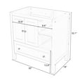 thumbnail image 2 of 30 Inch Bathroom Vanity Base Only, Single Bathroom Vanity Base with 2 Door Cabinet, Drawer and Adjustable Open Shelves, Bathroom Vanity Cabinet Without Sink, Solid Wood Frame (White), 2 of 9