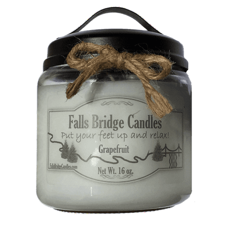 - Grapefruit Scented Jar Candle, Medium 16-Ounce Soy Blend, Falls Bridge Candles