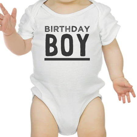 Birthday Boy White Bodysuit Cotton 1st Birthday Baby Boy Tee Shirt