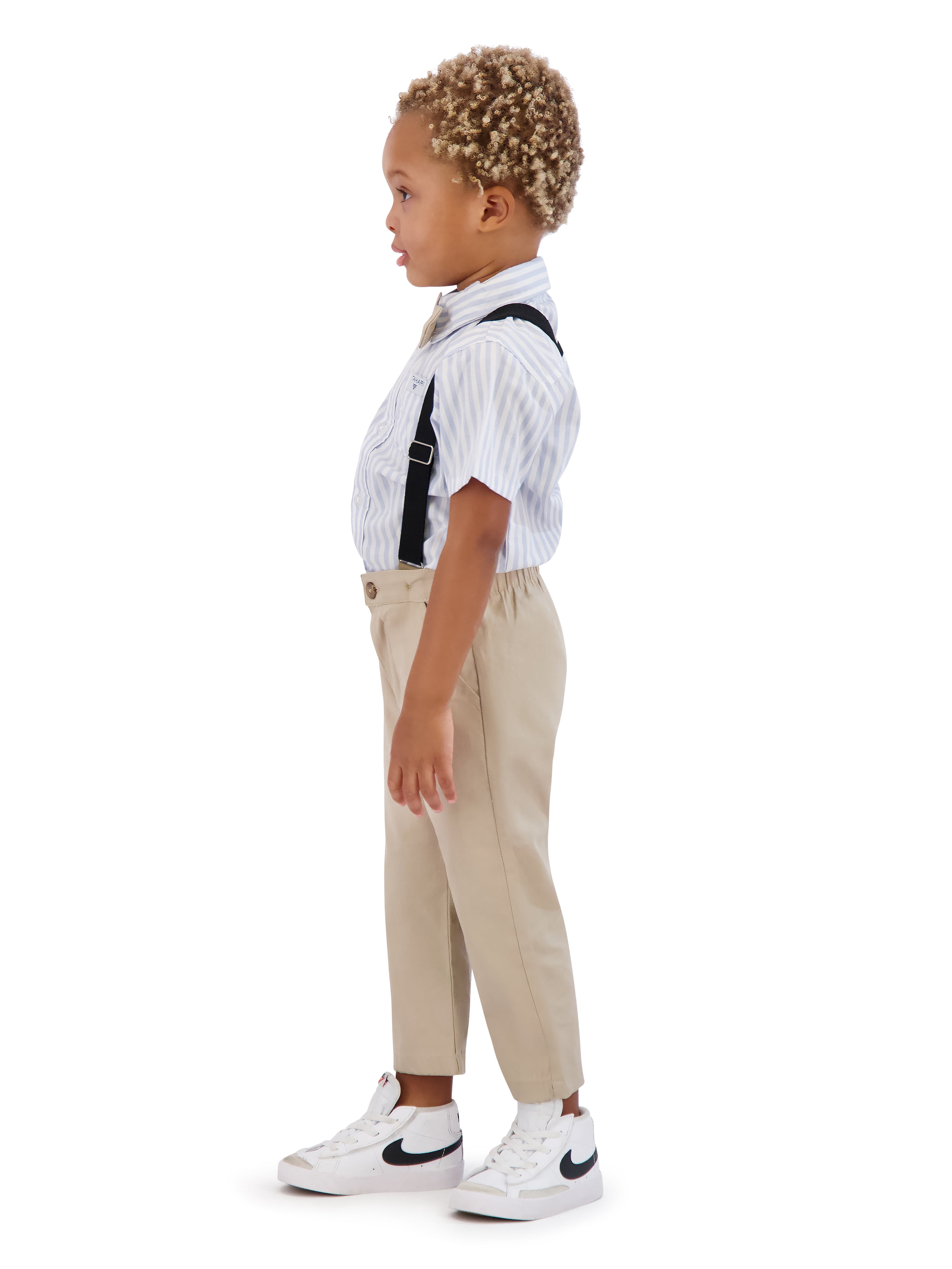 Tahari Toddler Boy Blue Bow Tie & Suspender Pant Set, Size 2T-4T
