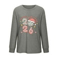 thumbnail image 5 of Ailaofu New Years Eve Outfits Women,Women's Casual Long Sleeve Round Neck Happy New Year 2026 Printed Graphic Plus Size Tops, 5 of 7