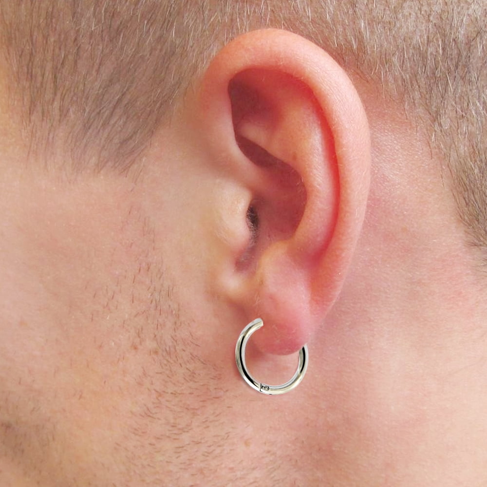 Sleeper Earrings Sleeper Hoops Anodized Huggie Earrings Sold As Pair Minimalist Earrings 10 Gauge 14mm Diameter Surgical Steel Ear Piercing Hoop Walmart Com
