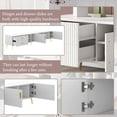 thumbnail image 4 of Modern TV Stand with 5 Champagne legs - Durable, stylish, spacious, versatile storage TVS up to 77" (White), 4 of 5