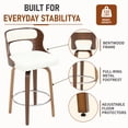 thumbnail image 5 of FANCROU 26 inch Swivel Counter Height Bar Stools Set Of 4, PU Leather Seat With Bentwood Back And Legs, White, 5 of 11
